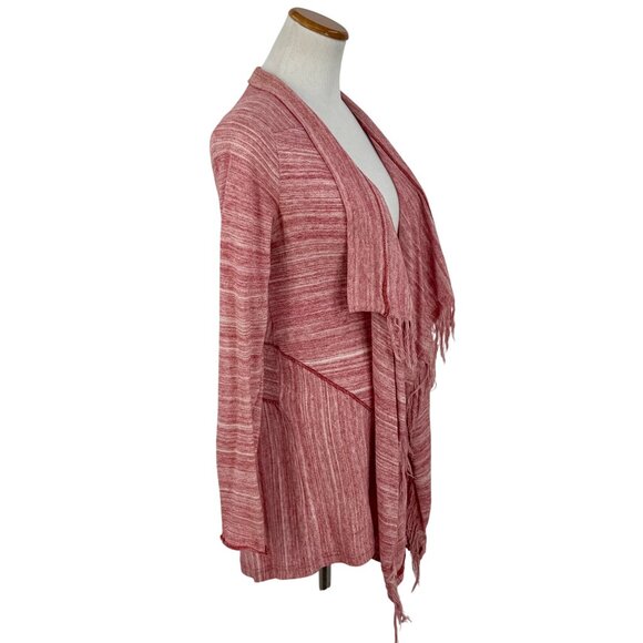 VTG Free People Pink Fringe Bow Back Cardigan | Coquette Coastal Boho Balletcore - Picture 5 of 16
